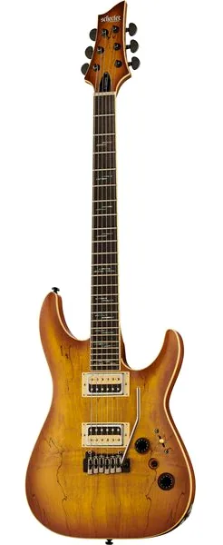 Schecter C-1 Exotic Spalted Maple SNVB edestä