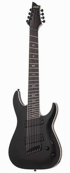 Schecter C-8 MS SLS Elite Evil Twin SBK edestä