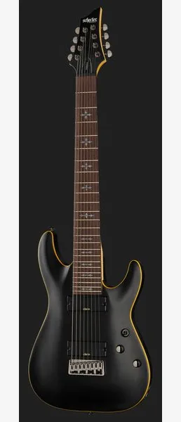 Schecter Demon-8 Aged Black Satin, yksityiskohta 2