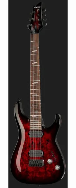 Schecter Omen Elite-7 Black Ch Burst, yksityiskohta 2