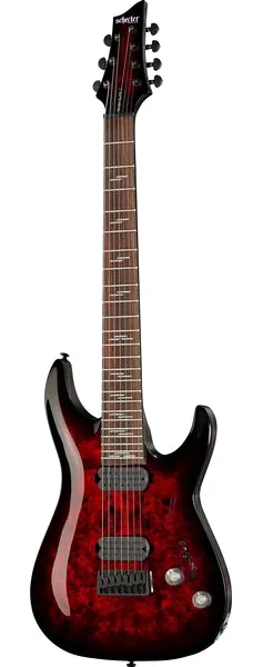 Schecter Omen Elite-7 Black Ch Burst edestä