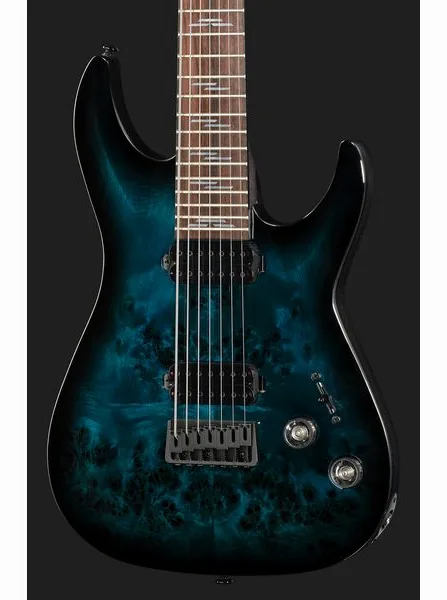 Schecter Omen Elite-7 See Blue Burst, yksityiskohta 4