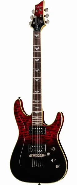 Schecter Omen Extreme 6 Blood Burst edestä