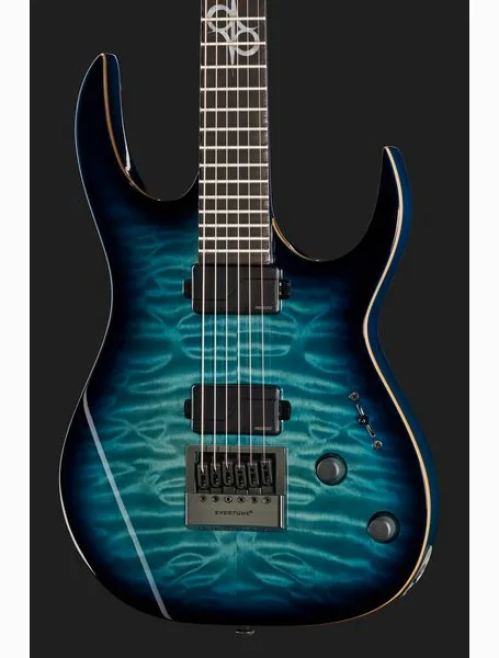 Solar Guitars S1.6AQOB Quilted Ocean Blue Br, yksityiskohta 4