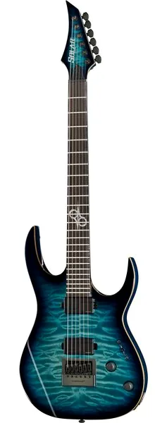 Solar Guitars S1.6AQOB Quilted Ocean Blue Br edestä