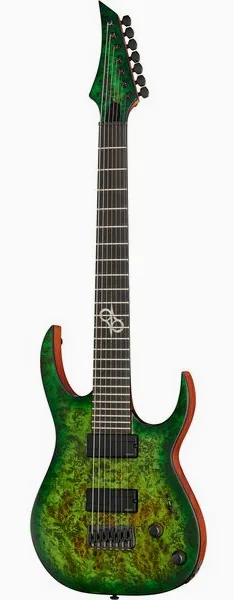Solar Guitars S1.7AHLB Lime Burst Matte edestä