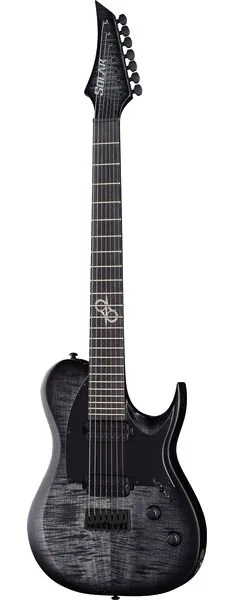 Solar Guitars T2.7FBB-Flame Black Burst edestä