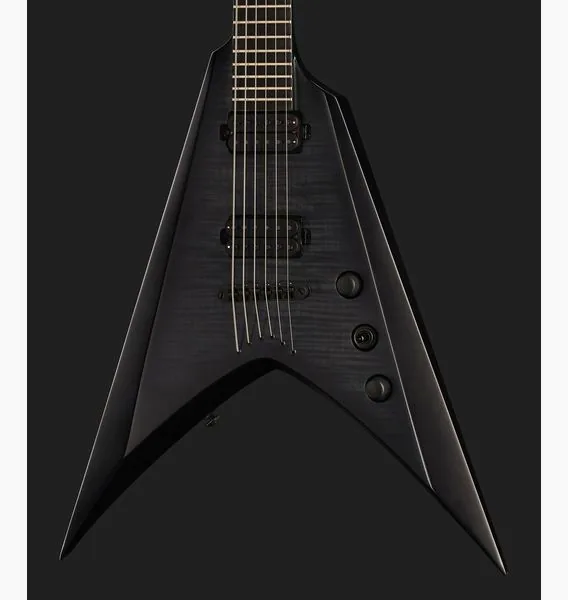 Solar Guitars V2.6FBB Baritone Flame Black, yksityiskohta 4