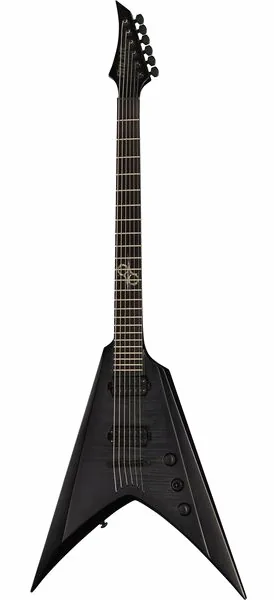 Solar Guitars V2.6FBB Baritone Flame Black edestä