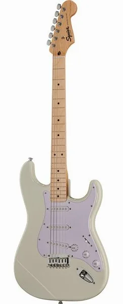 Squier Sonic Strat HT Arctic White edestä