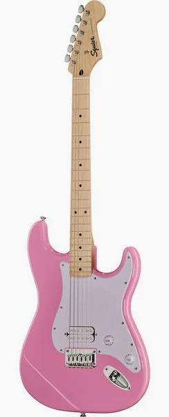 Squier Sonic Strat HT H Flash Pink edestä