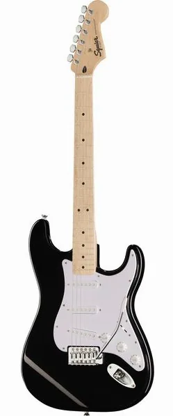 Squier Sonic Strat MN Black edestä