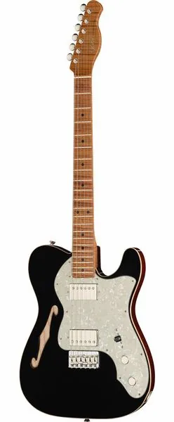 Xotic Guitars XTC-TL Black Top Natural Back edestä